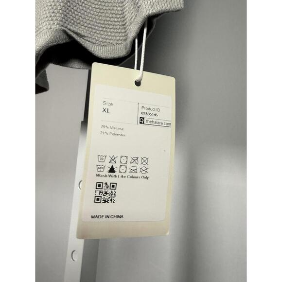 NWT Halara Waffle Knit Cap Sleeve Top Light Gray Size XL - Picture 4 of 7